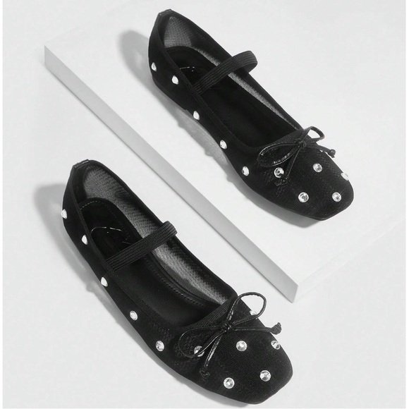 🆕 Rhinestone Mesh Ballet Flats - Picture 1 of 7